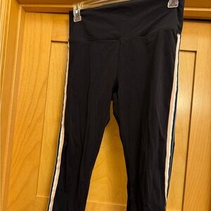 ZYIA Black womens Leggings with Colorful Stripes